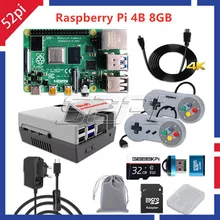 In Stock! Raspberry Pi 4 Model B with 8GB RAM 64bit QuadCore 1.5GHz Kit With NES4Pi Case 32GB Card USB Wired Game Controllers