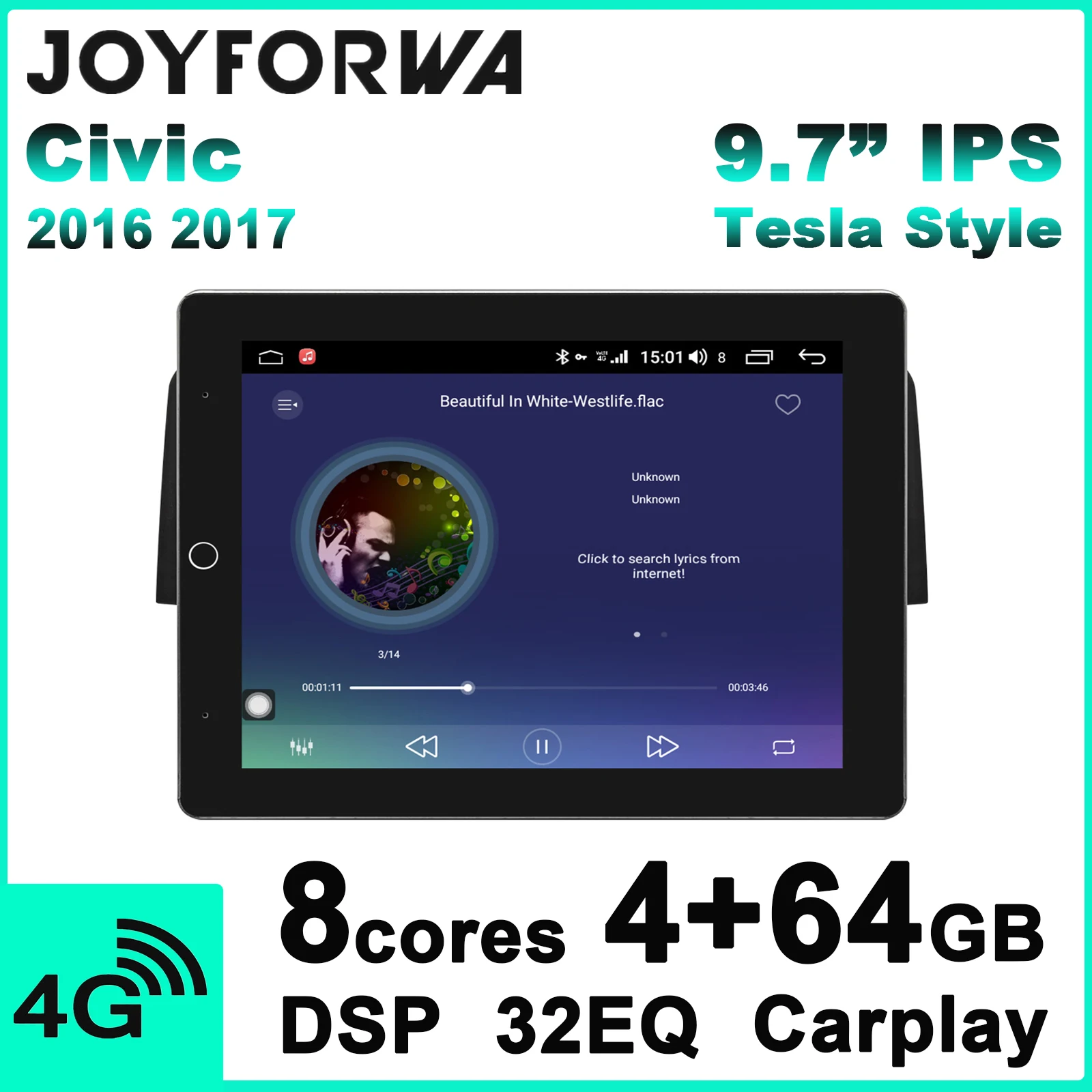 Автомагнитола Tesla Style для Honda Civic 9 7 8 1 дюйма Android 2016 GPS DSP SPDIF|Автомагнитолы| |