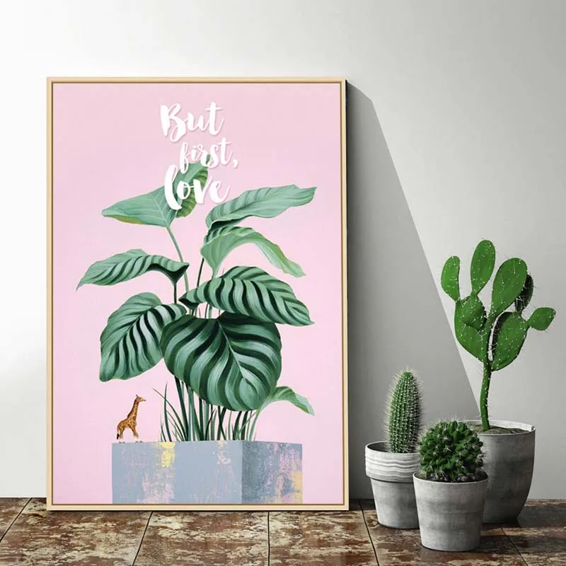 Green Plant Leaf Print Tropical Leave Poster Canvas Painting Wall ArtWall Pictures for Living Room Home Decoration Nordic | Дом и сад