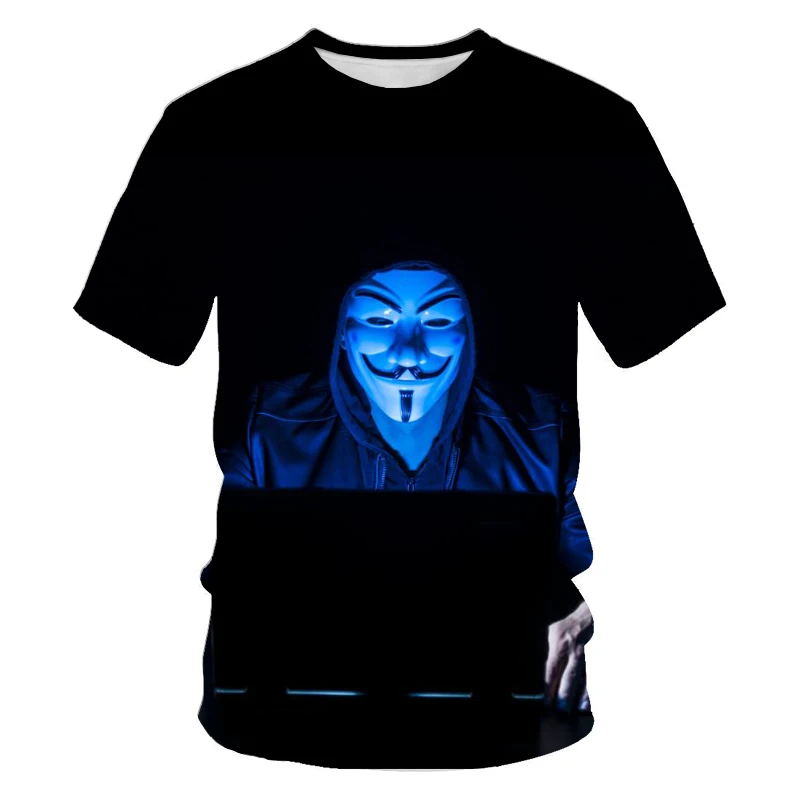 

Summer men and children clothing short sleeved mask pattern 3DT shirts Each of us wears a mask that we do not like