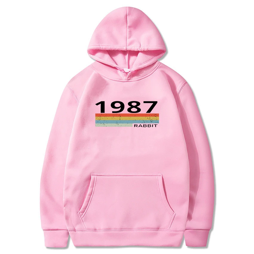 1987 Letter Print Hoody Autumn Winter Retro Fashion Hoodies Birthday Gift Idea Women Girls Mom Wife 87 Funny Vintage Sweatshirt
