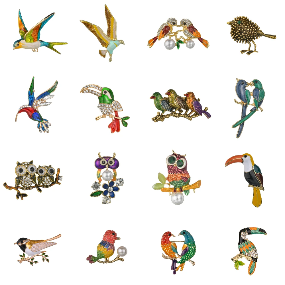 Terreau Kathy классика ручная работа милые птицы попугай булавки броши для женщин и