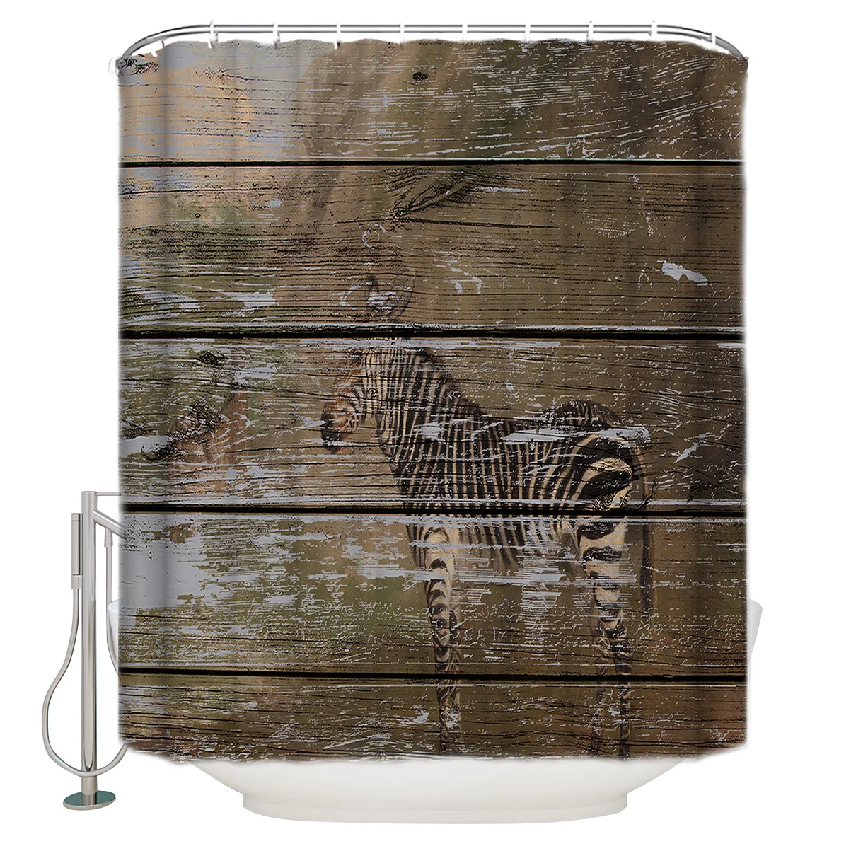 Винтажный дизайн Mordern Печатный занавес для ванной картина Зебра занавеска из