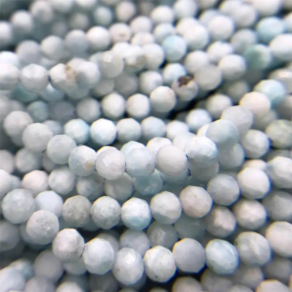 Камни Ларимар высокого качества голубого цвета бисер 2мм 3мм граненый натуральный разбросанный для ручного изготовления ювелирных украшений.