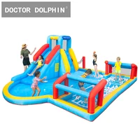 inflatable football field water slides bouncer castle ball games bounce house sports playground for kids