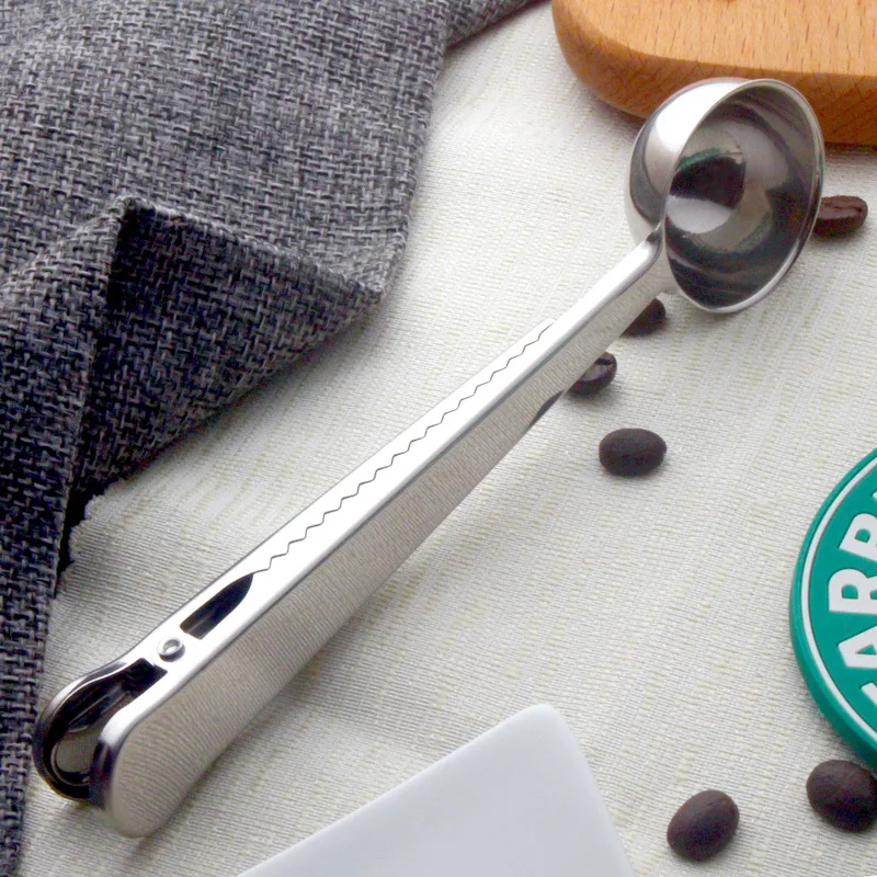 1 шт. ложка из нержавеющей стали с зажимом для сумки молотая портативным