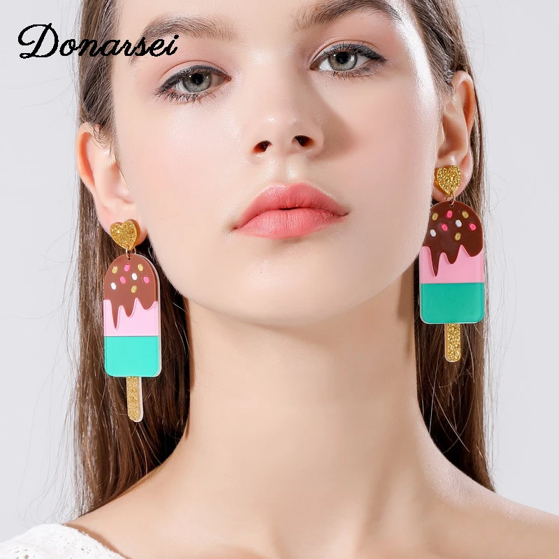 Donarsei экстра большие накладки на лед для крема акриловый серьги в виде капель Для