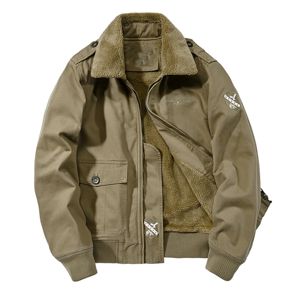 Мужская осенне-зимняя армейская зеленая куртка-бомбер мужской модный костюм с