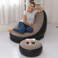 bean bag lazy sofa inflatable folding recliner outdoor camping travling bedroom flocking single chair pile coating tools