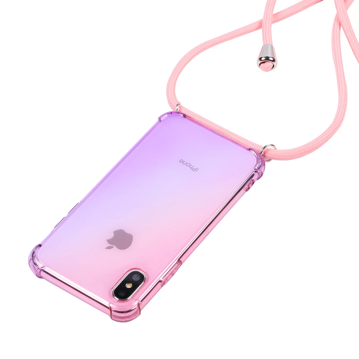 rainbow Lanyard aurora transparent case for Huawei Y6 Y7 pro 2018 Y5 Y9 prime 2019 P smart plus lanyard shoulder rope cord |