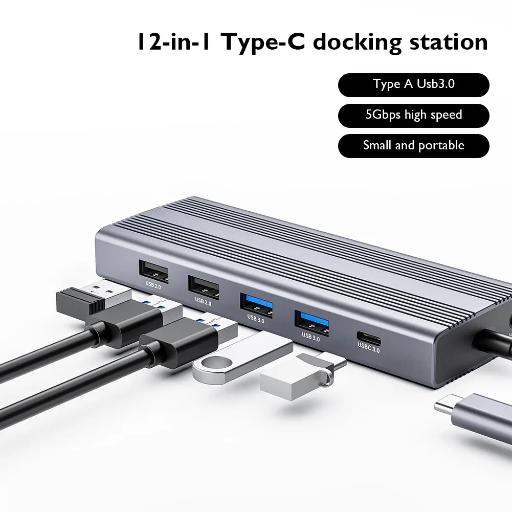 

Usb-хаб нескольких устройств настольного компьютера ноутбука 12 в 1 взаимный обмен данными между компьютером и периферийными устройствами C к...