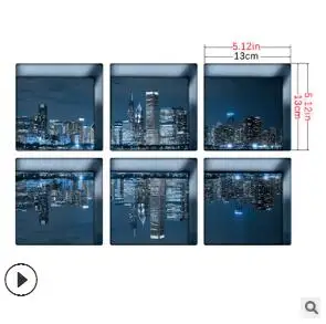 6 шт., водостойкие 3D наклейки для ванной, Нескользящие, для детей, для душа, коврик для ванной, самоклеющиеся, для ванной комнаты, наклейка, ПВХ, Фреска, домашний декор - Цвет: 14