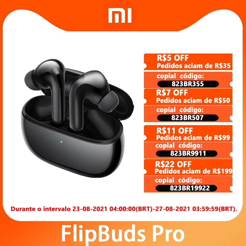 Xiaomi Mi FlipBuds Pro 40dB шумоподавление Наушники TWS 11 мм BT5.2 Беспроводная зарядка низкая