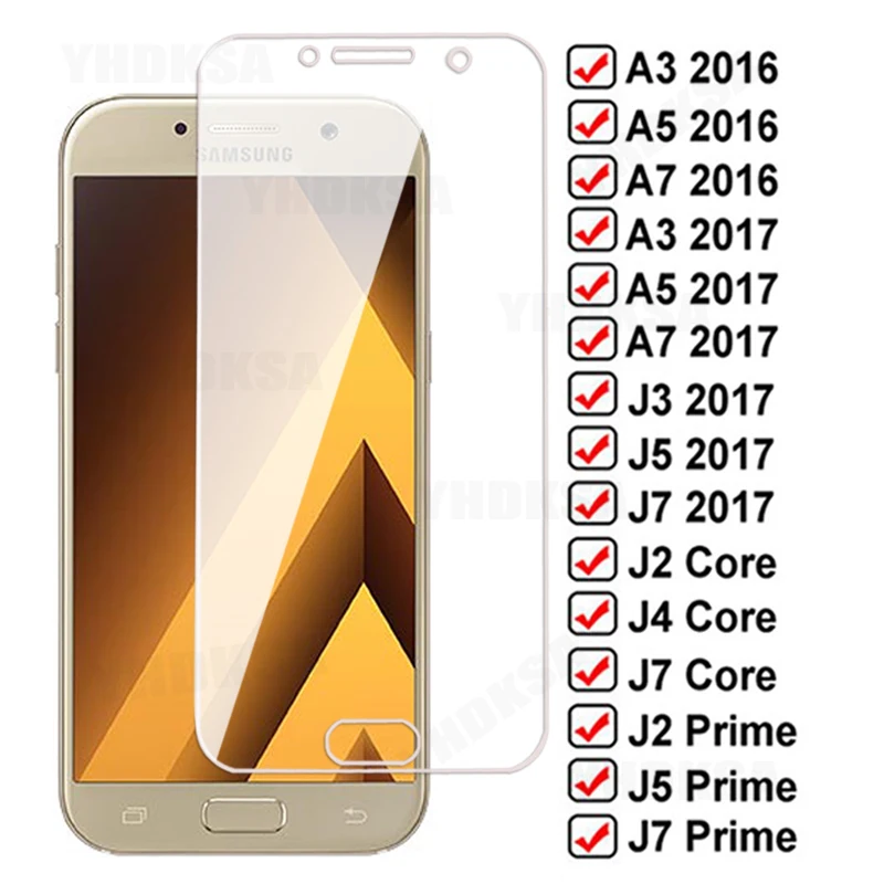 Защитное стекло 9D для Samsung Galaxy A3 A5 A7 J3 J5 J7 2016 J2 J4 Core Prime S7|Защитные стёкла и плёнки