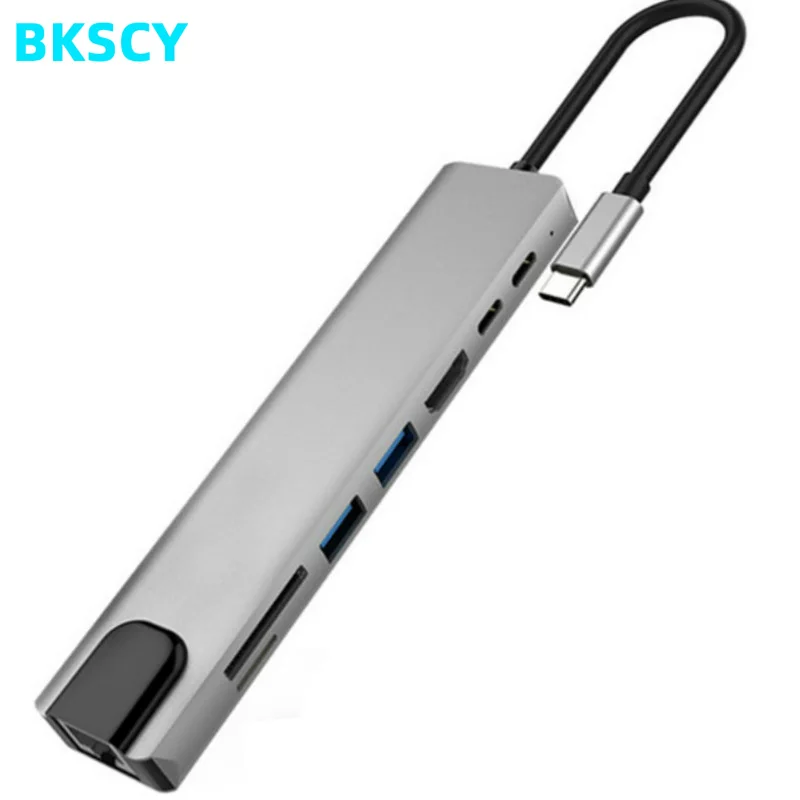 USB концентратор Bkscy с портами Type C на HDMI RJ45 3 0|USB-хабы| |
