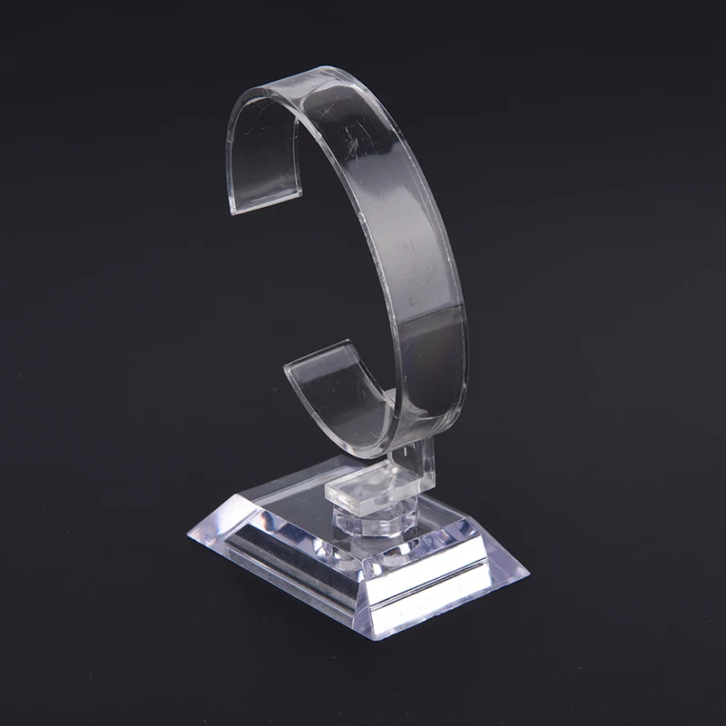 

Plastic Clear Jewelry Packaging 10cm Total Height Watch Display Stand Wrist Watch Display Rack Holder Sale Show Case Stand Tool