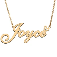 love heart joyce name necklace for women stainless steel gold silver nameplate pendant femme mother child girls gift