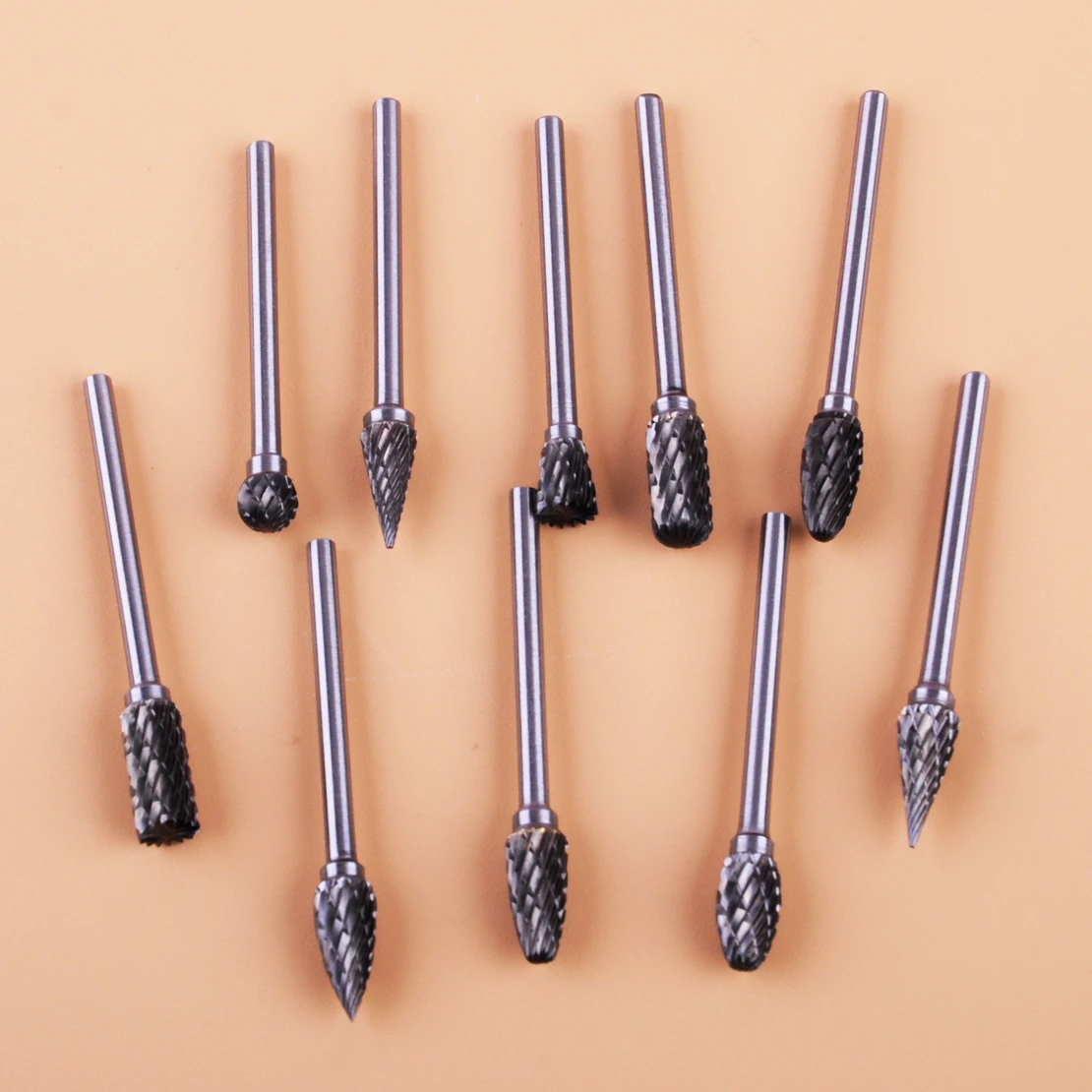 

LETAOSK 1/8'' Shank Tungsten Carbide Burrs Hard Metal Drill Bits Cutter Files Set for Power Rotary Tools Accessories