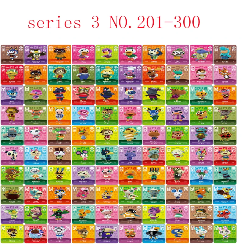 Animal Crossing Amiibo Cards Compatible Switch NS WIIU NFC Game Card Animals Set Carte Series 3 NO.201 To 300 English Language | Игрушки и