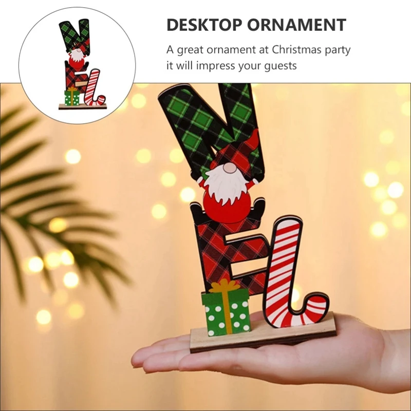4Pcs Unique Christmas Ornaments Durable Decors Desktop Adornments New Year Wood Craft Xmas Tree Ornament | Дом и сад