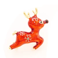 funmor christmas brooches cute anime sika deer mens brooch for christmas gifts for new year 2022 quality jewelry for women