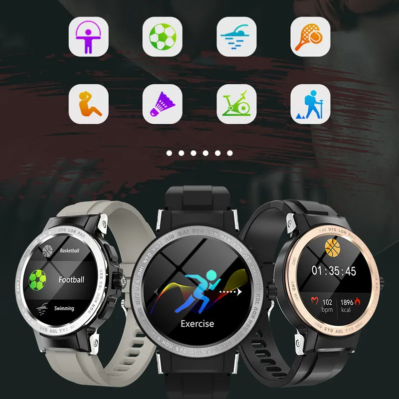 Смарт-часы E19 с IPS-экраном GPS фитнес-трекером пульсометром тонометром кислородом |