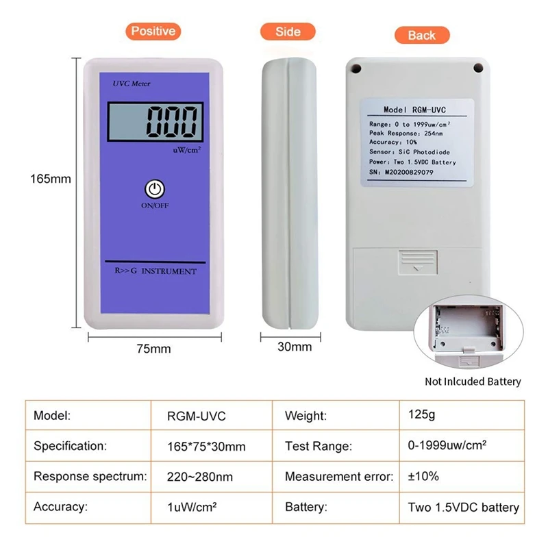 RGM UVC под рептилию с УФ излучением Измеритель ультрафиолетового излучения метров
