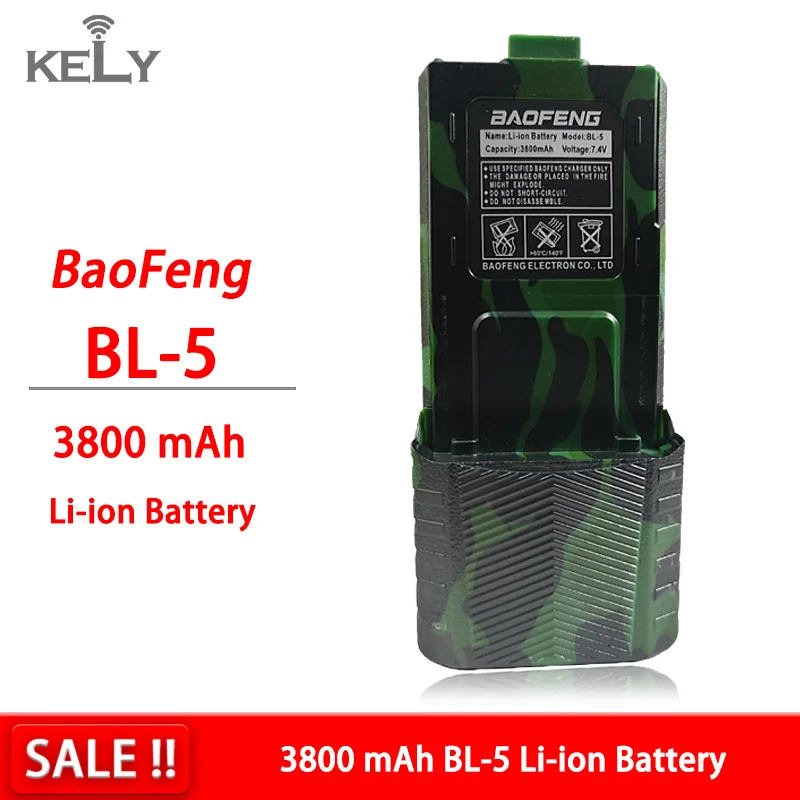 

Baofeng 3800mAh 7.4V BL-5 Battery For UV-5R UV-5RA 5RE Walkie Talkie Camouflage Battery For Pofung DM-5R Plus UV 5R UV5R Radio