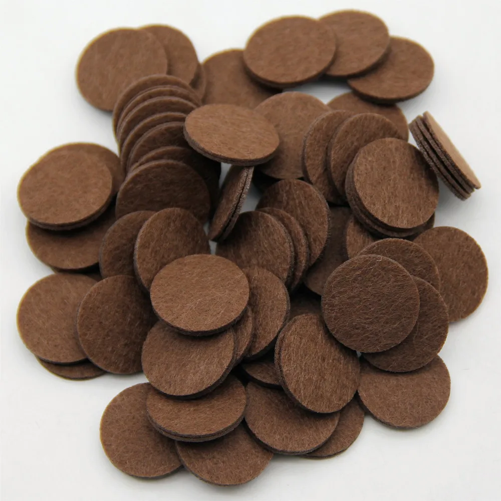 Dark Brown 25 мм 150 шт цветные круглые войлочные нетканые ткани для шитья кукол, аксессуары для рукоделия, скрапбукинга, наклейки для домашнего декора стен - Цвет: Dark Brown