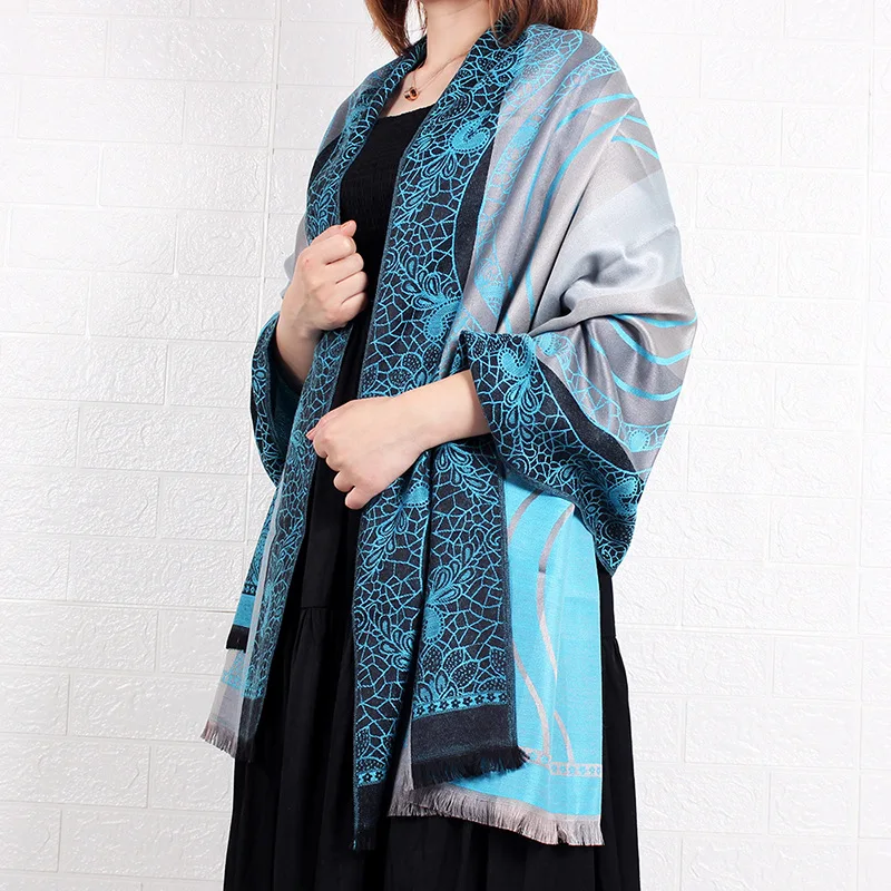 

Spring Autumn Thin Section Jacquard Scarf Ethnic Style Shawl Export Women'S Long Shawl Headscarf Air Conditioning Warm Pashmina