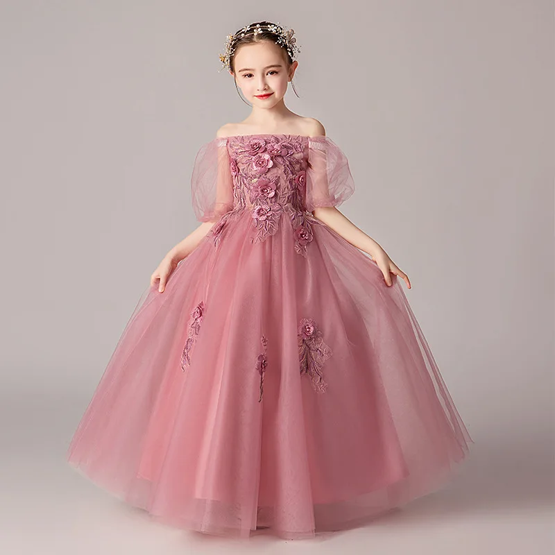 Платье принцессы на день рождения для девочек Пышное детское платье свадьбы