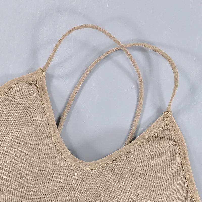 Женский Труба без спинки Топ бюстгальтер пуш-ап топы для фитнеса однотонный
