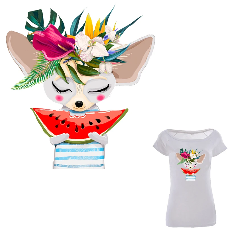 Футболка джинсы патчи утюжок на лисице едят раньше для одежды теплопередача