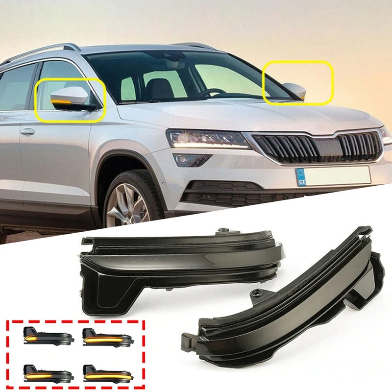 

for Skoda AQ 2016-2020 mic LED Turn Signal Light Lamp Side Mirror Light Blinker Rear view Mirror Flowing Lamp