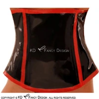 black and red stripes sexy latex corsets with lacing back rubber bustiers top cy 0022