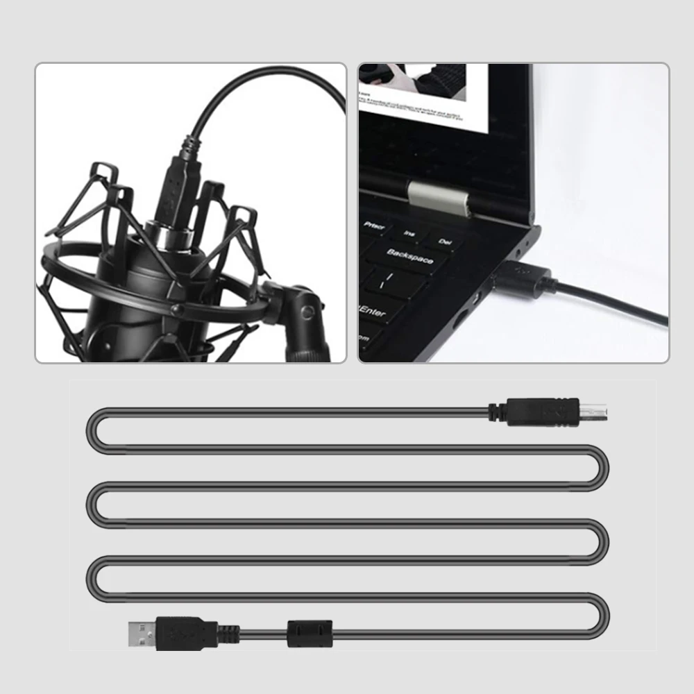 Конденсаторный микрофон BM800 USB-микрофон с подставкой 192 кГц/24 бит для студийной