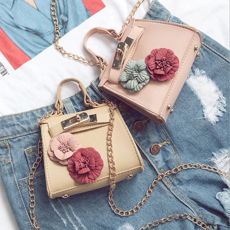 

Женская мини-сумка с цветочным рисунком, саквояж на плечо с цепочкой, маленькие мессенджеры через плечо, портмоне для мелочи