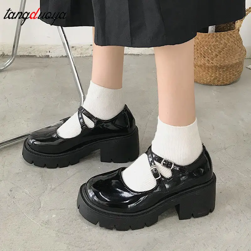 Туфли-лодочки женские на платформе милые туфли-лодочки низком каблуке с круглым