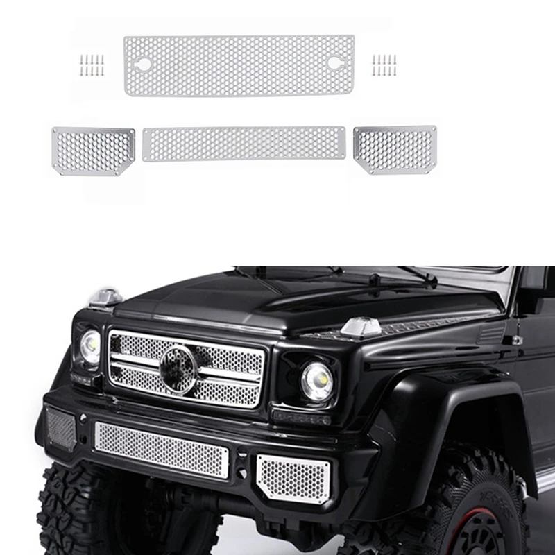 

Front Metal Mesh Grille Intake Grille Cover with Metal Hood Sticker Anti-Skid Plate Board Engine Cover Decoration Parts