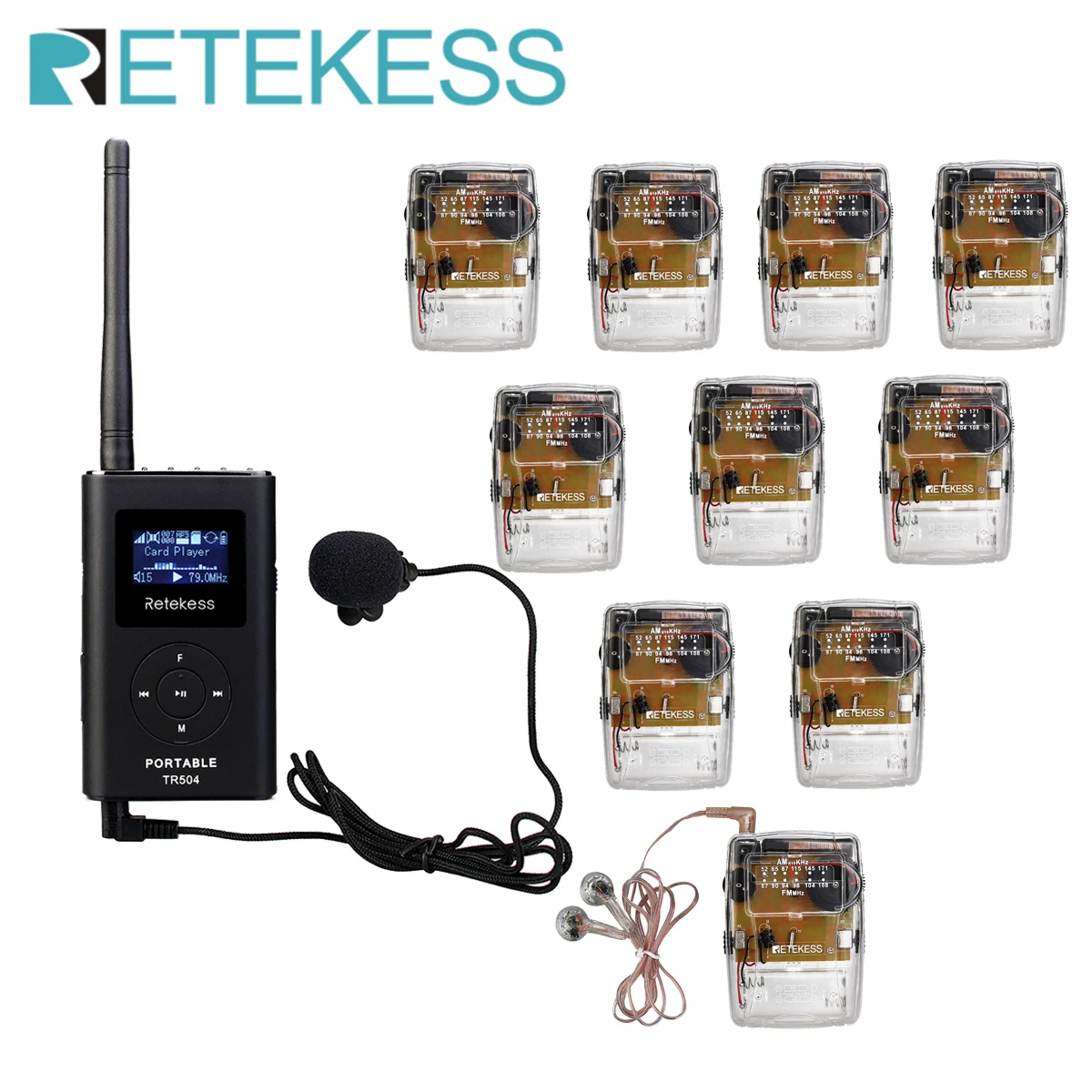 

FM-радиоприемник RETEKESS TR504, 0,6 Вт, 1 FM-передатчик, 10 шт.