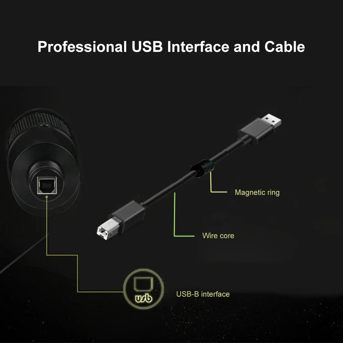 

Condenser Microphone USB Professional Microphone Recording Studio Game Microphone PC Stand for Computer Podcast YouTube Skype