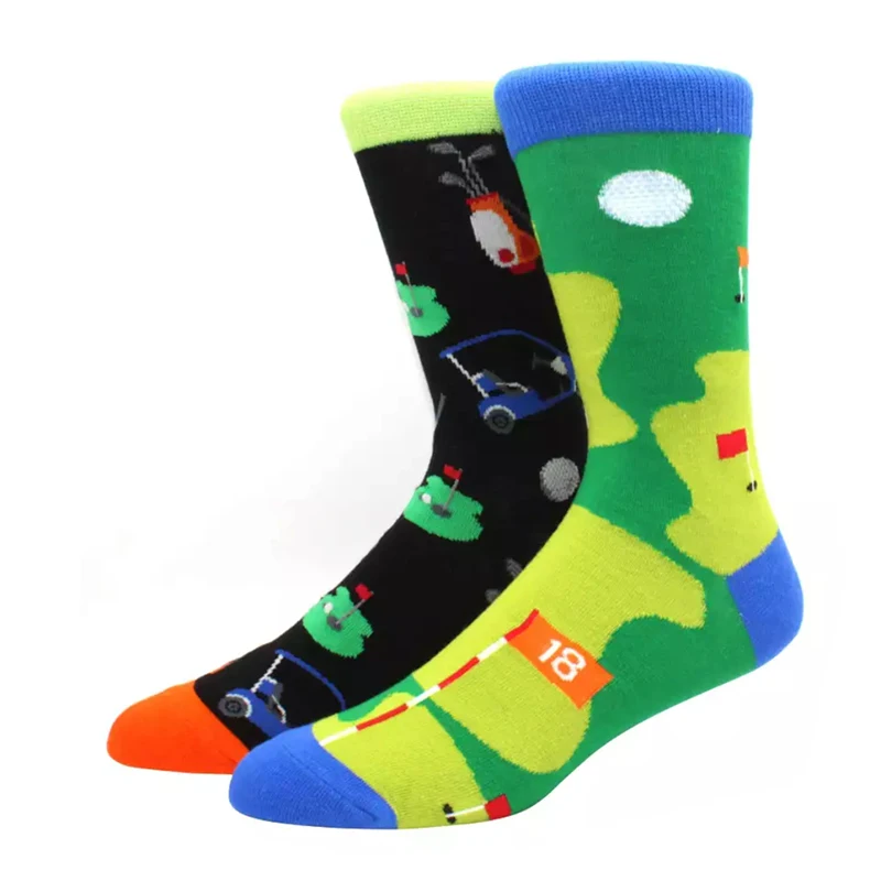 

4Pair Fashion Cotton Socks Men Hip Hop Trend Harajuku shark Clown Skateboard oil painting animal Happy Funny Socks EU39-46