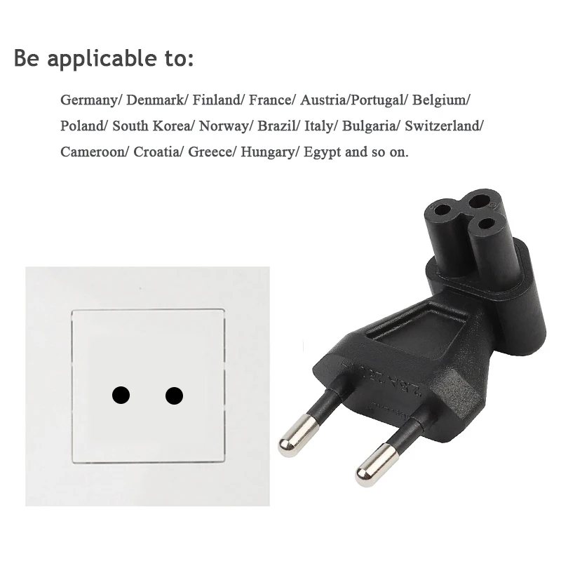 FFYY 2 Pin ЕС папа Iec 320 C5 Женский адаптер переменного тока 2.5A предохранитель