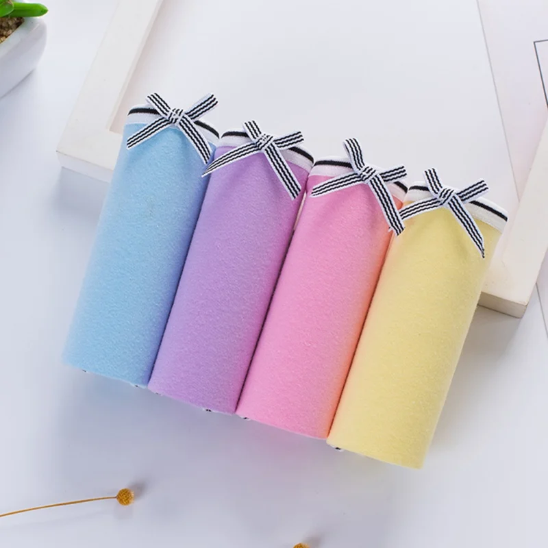 Женские трусы японские ярких цветов со средней талией однотонные хлопковые для