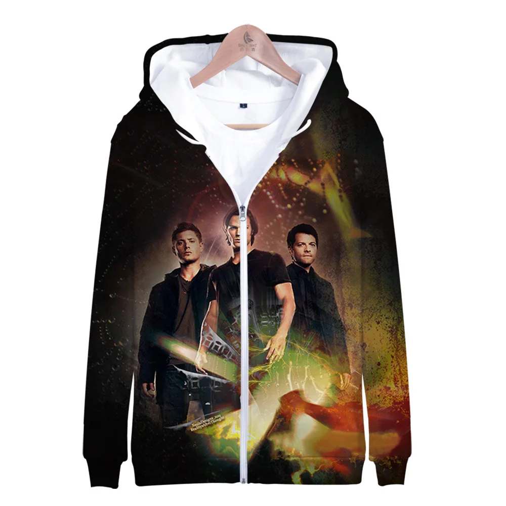 

Supernatural Zip Up Hoodies for Men Women Hooded Sweatshirt Hoddies Spring Zipper Thin Jacket Casual Clothes Clothing 2020