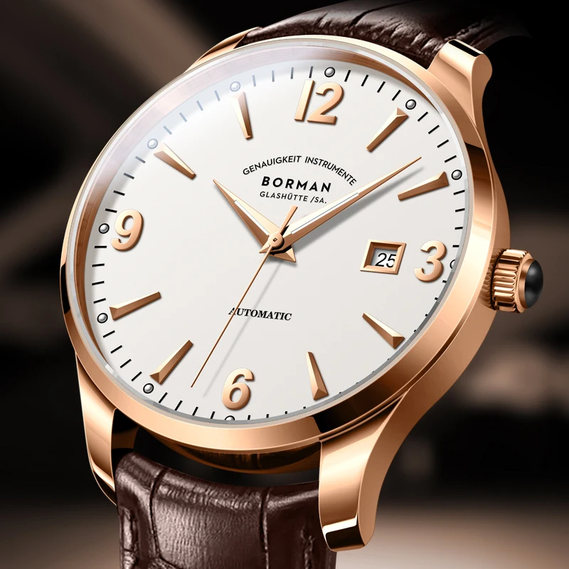 

Luxury Brand Switzerland BORMAN Automatic Mechanical Men's Watches Sapphire Crystal 50M Waterproof Luminous Hands Clocks BM3819