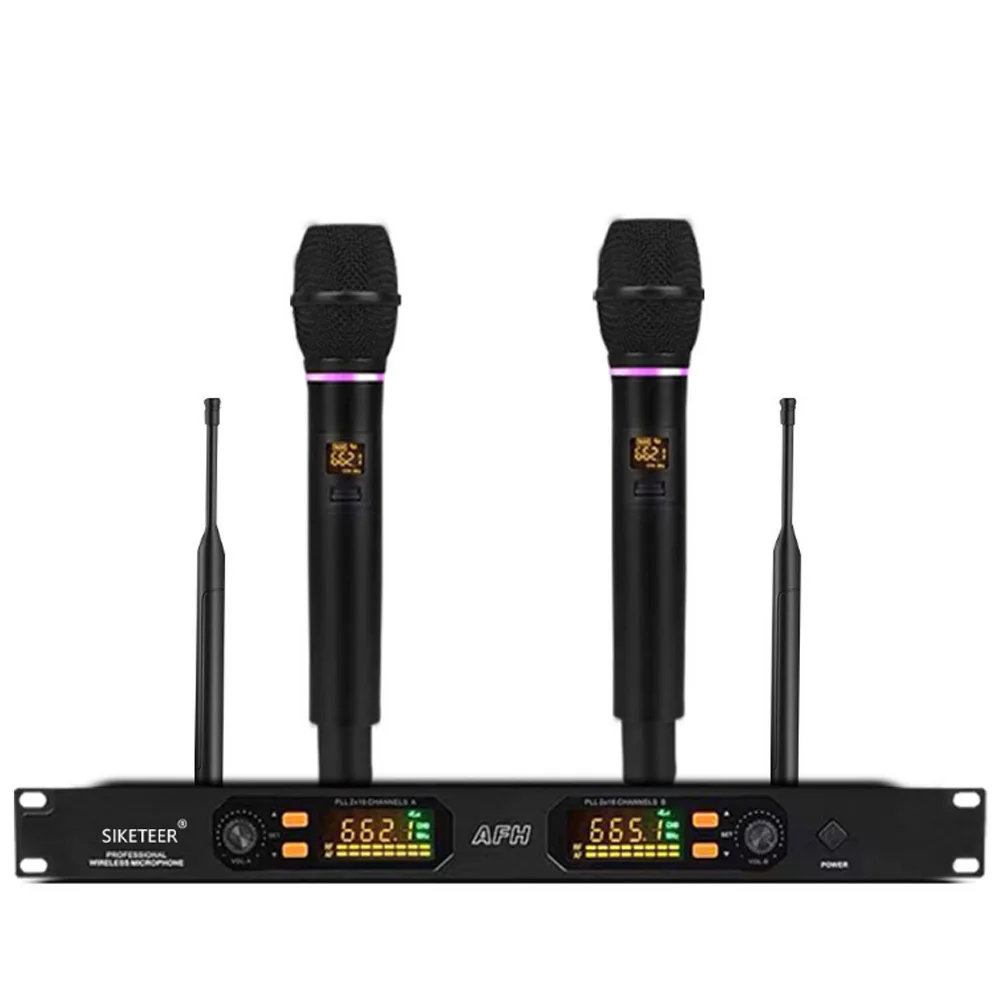 

One for two wireless microphones home singing KTV karaoke stage outdoor dedicated U-segment FM microphone