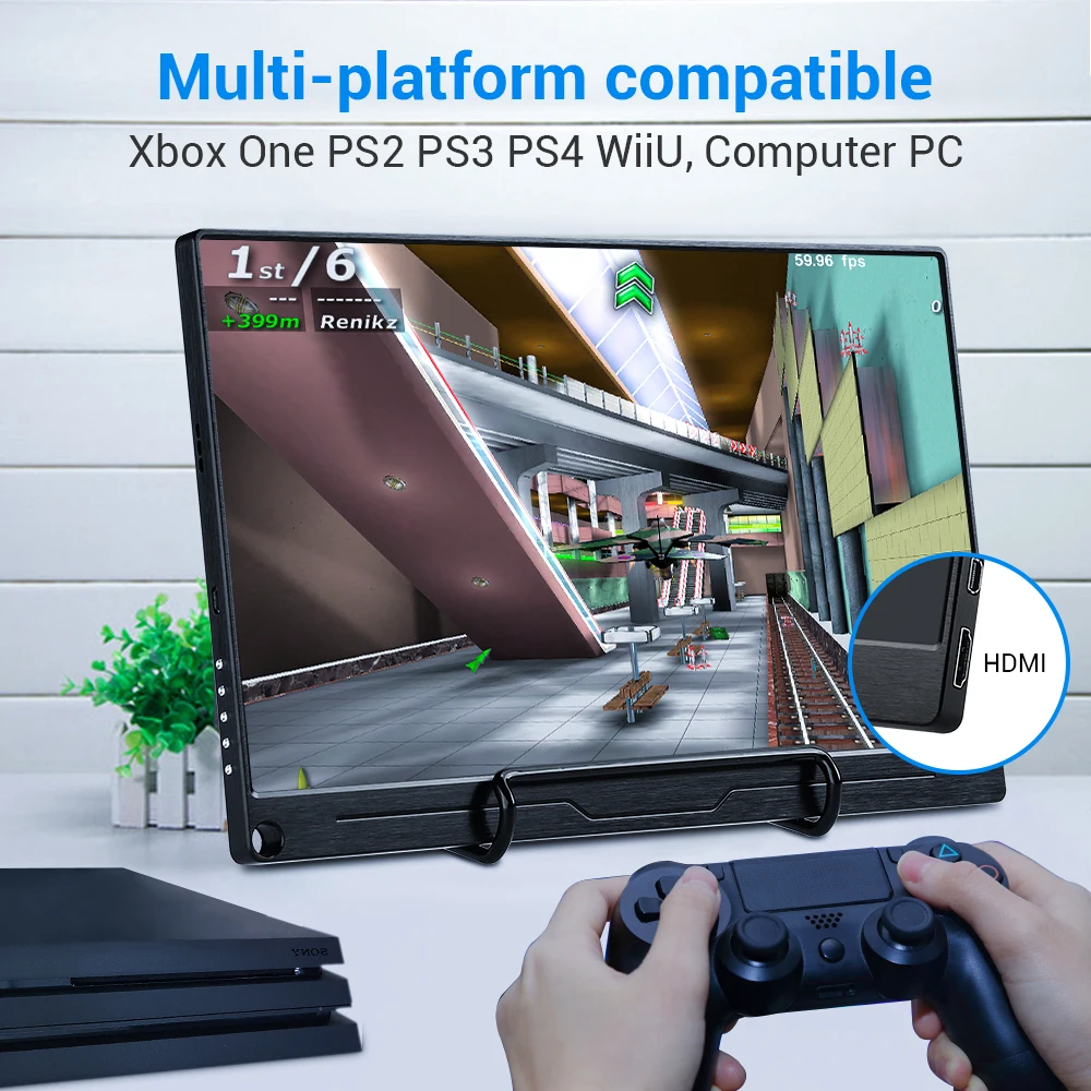 Eyoyo EM15U 15 6 &quot4K Портативный игровой монитор для геймеров HDR UHD 3840X2160 IPS HDMI USB Type C ЖК