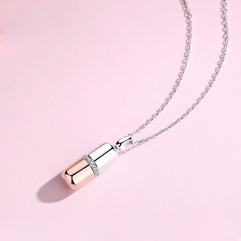 

Aden S925 silver men and women mix and match 100 kinds of language projection pill I medicine your necklace
