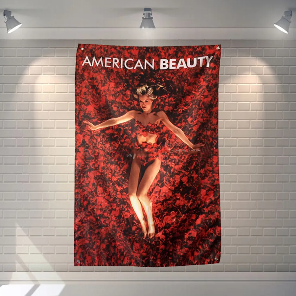 

American Beauty Vintage Movie Poster Wall Hanging Cloth Retro Nostalgic Decorative Banners Flags Canvas Painting Wall Sticker